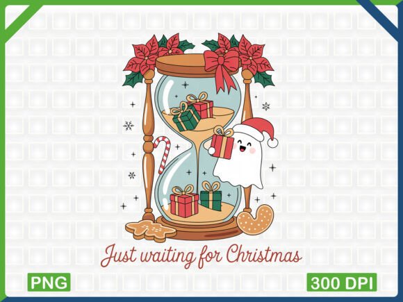 Christmas Ghost Hourglass: A Unique PNG for Festive Designs