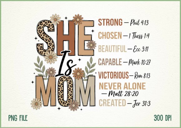 Honoring Faith and Motherhood: The She is Mom Christian Mothers Day Design