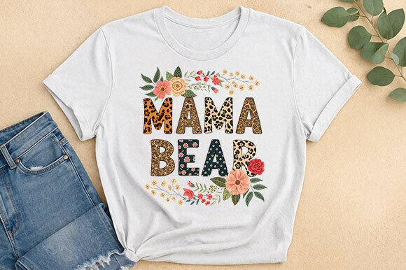 Mama Bear Floral T-Shirt Design: Unleash Your Creative Spirit