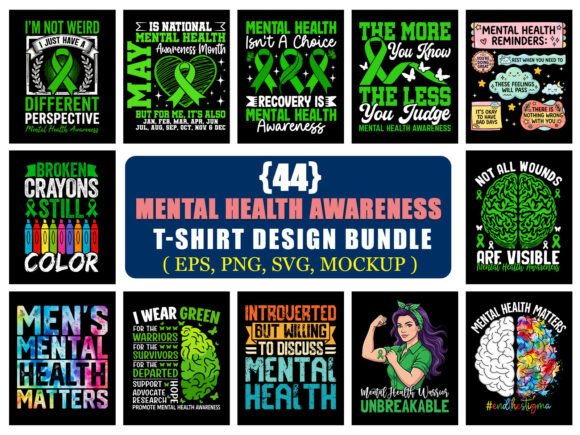 Mental Health T-Shirt Design Bundle: Spreading Awareness with Impactful Graphics