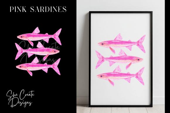Pink Sardine Design PNG: A Vibrant Asset for Creative Projects