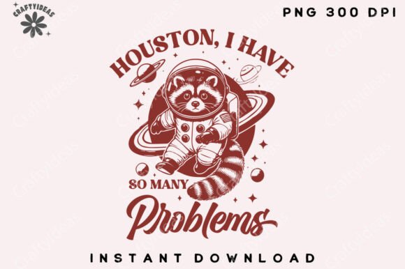 Raccoon Shirt Design: Vintage Houston PNG & Funny Retro Graphics