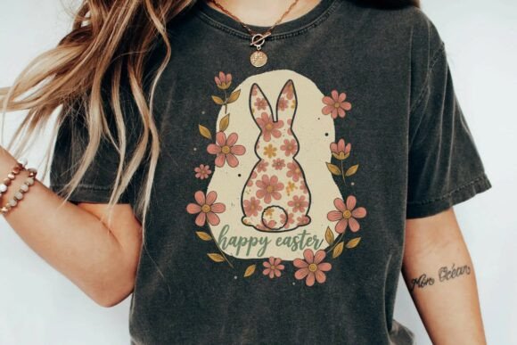 Retro Floral Bunny: Your Go-To Easter Spring Design
