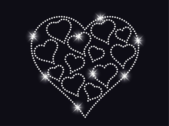 The Rhinestone Clustered Heart: A Sparkling Asset for Designers