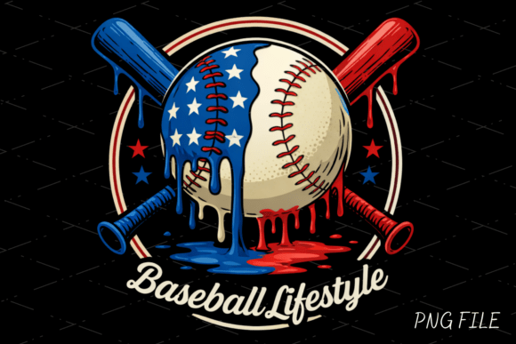 USA Baseball Lifestyle PNG Design: Blending Patriotism with Modern Style